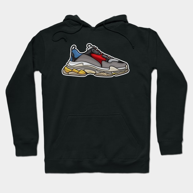 Balen Triple Blue Red Sneaker Hoodie by milatees